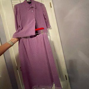 Lavender Silk Top with Matching Skirt by Cynthia Howie Maggie Boutique Size 10